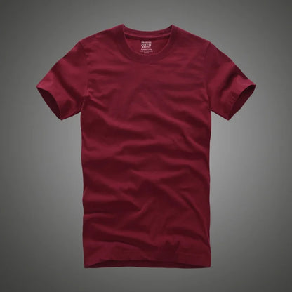 Men's 100% Cotton Solid T-Shirt – Soft, High-Quality O-Neck Short Sleeve Casual Top