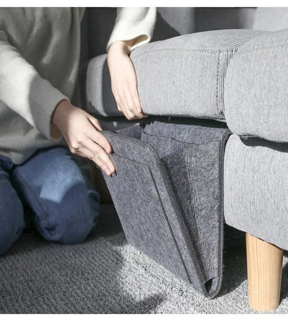 Felt Bedside Hanging Storage Organizer – Sofa, Dorm & Bedroom Caddy for Magazines, CDs, Stationery, Tablets, Phones & More