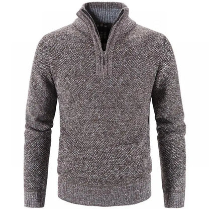 Men’s Warm Half-Zip Turtleneck Sweater – Thick Fleece Knit Pullover for Winter & Spring | Slim Fit Wool Jumper 3XL