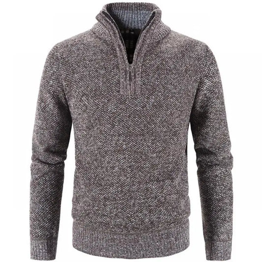 Men’s Warm Half-Zip Turtleneck Sweater – Thick Fleece Knit Pullover for Winter & Spring | Slim Fit Wool Jumper 3XL