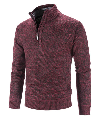 Men’s Warm Half-Zip Turtleneck Sweater – Thick Fleece Knit Pullover for Winter & Spring | Slim Fit Wool Jumper 3XL