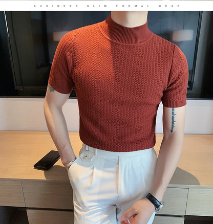 Men’s Slim Fit Turtleneck Sweater – Korean Style Casual Pullover for Autumn &amp; Winter, Luxury Knitwear Available up to 4XL