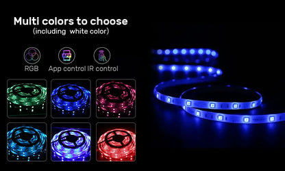 5V RGB LED Strip Lights, 1M-30M, 16 Million Colors, Music Sync, Color Changing LED Lighting for Parties and Home Decor