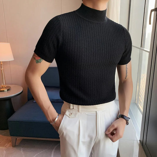 Men’s Slim Fit Turtleneck Sweater – Korean Style Casual Pullover for Autumn &amp; Winter, Luxury Knitwear Available up to 4XL