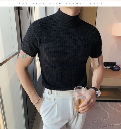 Men’s Slim Fit Turtleneck Sweater – Korean Style Casual Pullover for Autumn &amp; Winter, Luxury Knitwear Available up to 4XL