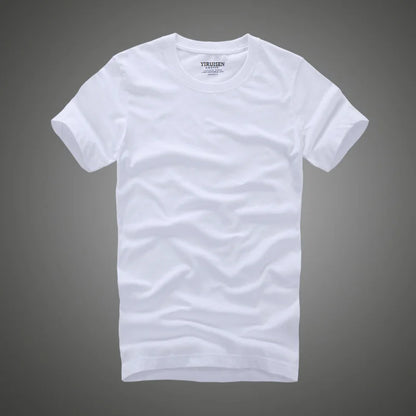 Men's 100% Cotton Solid T-Shirt – Soft, High-Quality O-Neck Short Sleeve Casual Top