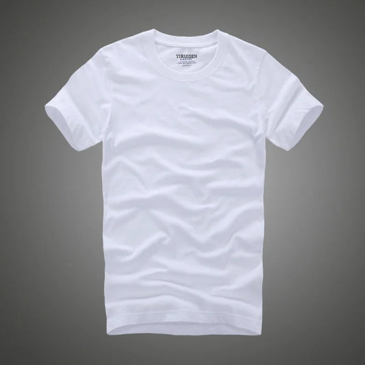 Men's 100% Cotton Solid T-Shirt – Soft, High-Quality O-Neck Short Sleeve Casual Top