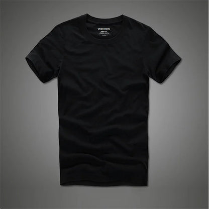 Men's 100% Cotton Solid T-Shirt – Soft, High-Quality O-Neck Short Sleeve Casual Top