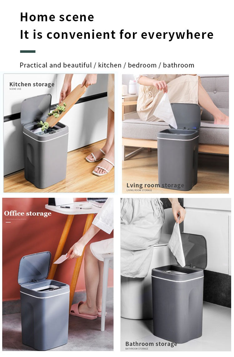 16L Smart Motion Sensor Trash Can – Touchless Automatic Garbage Bin with Lid for Kitchen &amp; Bathroom, Waterproof Electric Wastebasket