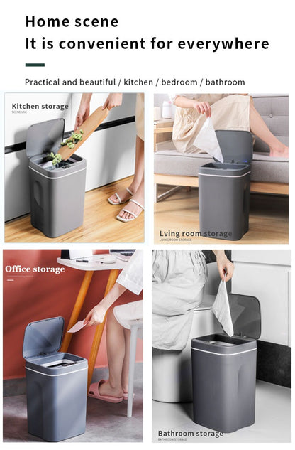 16L Smart Motion Sensor Trash Can – Touchless Automatic Garbage Bin with Lid for Kitchen &amp; Bathroom, Waterproof Electric Wastebasket