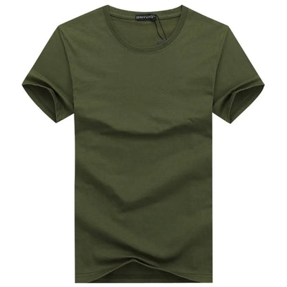 6-Pack 2024 Men's Basic Solid Color Cotton T-Shirts – Minimalist Design, Short Sleeve, Plus Size Options, New Arrival Casual Tees