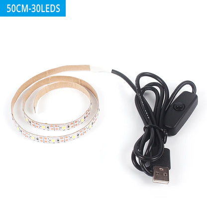 USB 5V LED Strip Light with Switch – Flexible 2835 SMD Light Tape for TV, Monitor, and Home Decoration &nbsp;