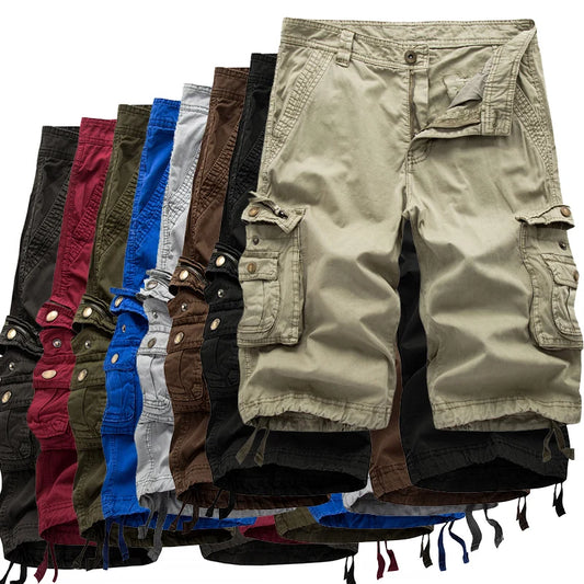 2024 Men’s Summer Cargo Shorts – Military Tactical Style, Multi-Pocket Solid Casual Shorts for Men, Plus Sizes Available