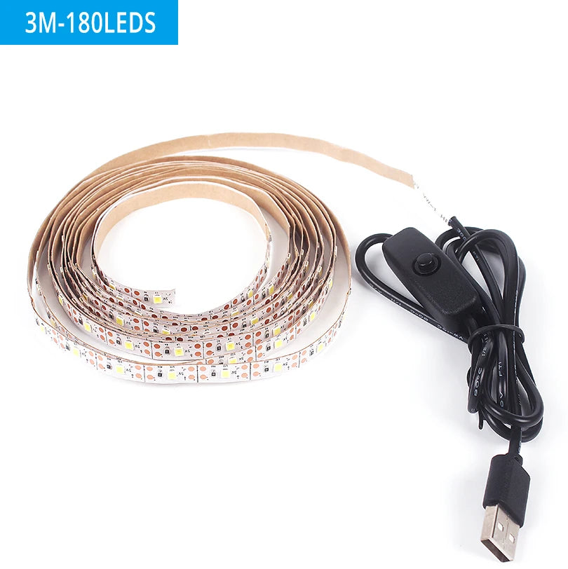 USB 5V LED Strip Light with Switch – Flexible 2835 SMD Light Tape for TV, Monitor, and Home Decoration &nbsp;