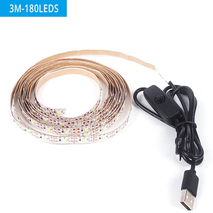 USB 5V LED Strip Light with Switch – Flexible 2835 SMD Light Tape for TV, Monitor, and Home Decoration &nbsp;