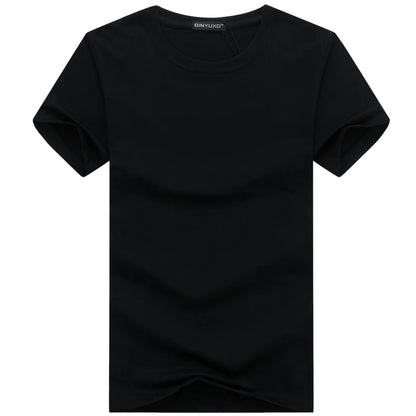 6-Pack 2024 Men's Basic Solid Color Cotton T-Shirts – Minimalist Design, Short Sleeve, Plus Size Options, New Arrival Casual Tees