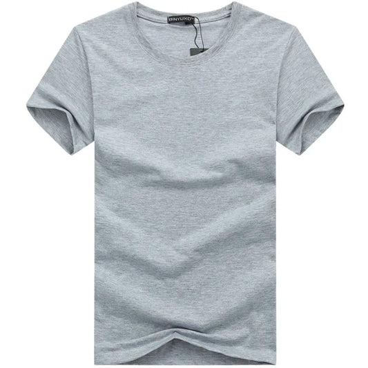 6-Pack 2024 Men's Basic Solid Color Cotton T-Shirts – Minimalist Design, Short Sleeve, Plus Size Options, New Arrival Casual Tees