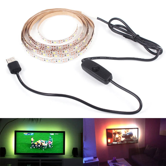 USB 5V LED Strip Light with Switch – Flexible 2835 SMD Light Tape for TV, Monitor, and Home Decoration &nbsp;