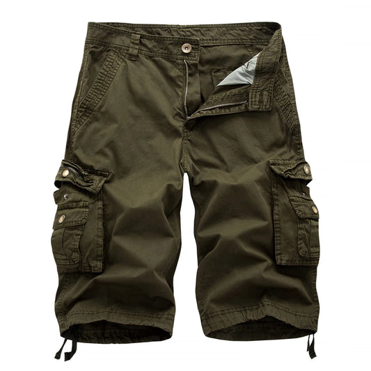 2024 Men’s Summer Cargo Shorts – Military Tactical Style, Multi-Pocket Solid Casual Shorts for Men, Plus Sizes Available