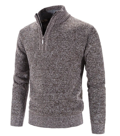 Men’s Warm Half-Zip Turtleneck Sweater – Thick Fleece Knit Pullover for Winter & Spring | Slim Fit Wool Jumper 3XL