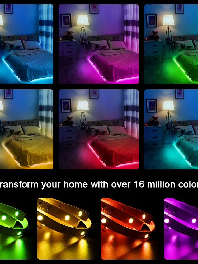 5V RGB LED Strip Lights, 1M-30M, 16 Million Colors, Music Sync, Color Changing LED Lighting for Parties and Home Decor