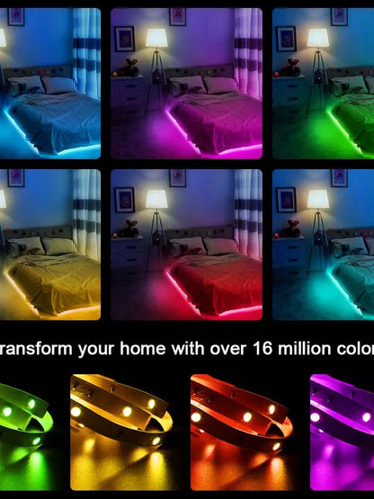 5V RGB LED Strip Lights, 1M-30M, 16 Million Colors, Music Sync, Color Changing LED Lighting for Parties and Home Decor