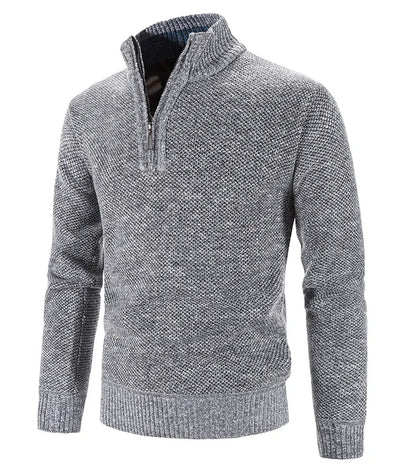 Men’s Warm Half-Zip Turtleneck Sweater – Thick Fleece Knit Pullover for Winter & Spring | Slim Fit Wool Jumper 3XL