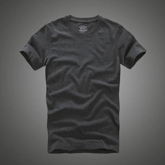 Men's 100% Cotton Solid T-Shirt – Soft, High-Quality O-Neck Short Sleeve Casual Top