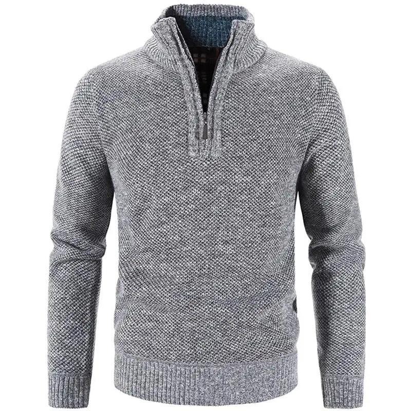 Men’s Warm Half-Zip Turtleneck Sweater – Thick Fleece Knit Pullover for Winter & Spring | Slim Fit Wool Jumper 3XL