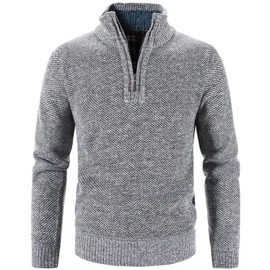 Men’s Warm Half-Zip Turtleneck Sweater – Thick Fleece Knit Pullover for Winter & Spring | Slim Fit Wool Jumper 3XL