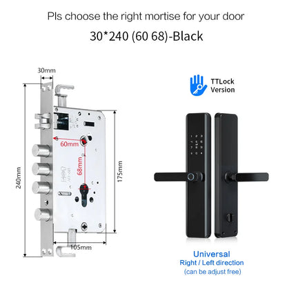 Waterproof TTLock Smart Bluetooth Door Lock – Biometric Fingerprint, Digital Code, WiFi-Enabled Electronic Intelligent Lock