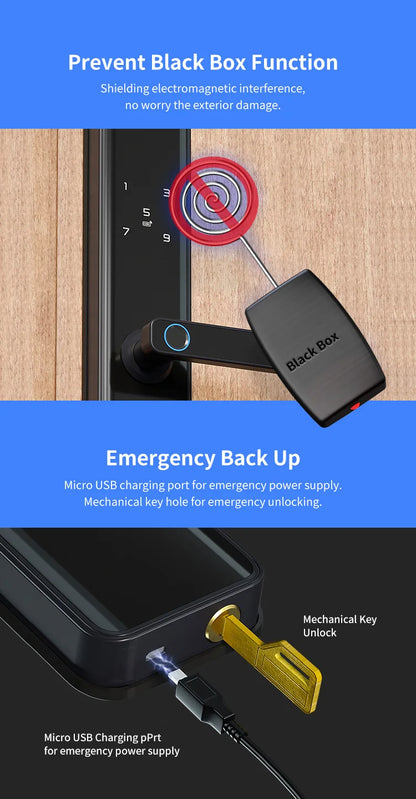 Waterproof TTLock Smart Bluetooth Door Lock – Biometric Fingerprint, Digital Code, WiFi-Enabled Electronic Intelligent Lock