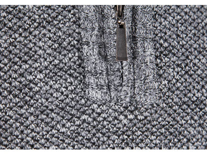 Men’s Warm Half-Zip Turtleneck Sweater – Thick Fleece Knit Pullover for Winter & Spring | Slim Fit Wool Jumper 3XL