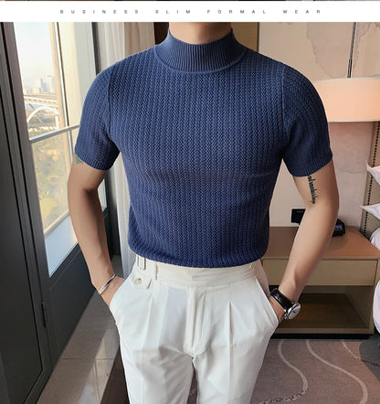Men’s Slim Fit Turtleneck Sweater – Korean Style Casual Pullover for Autumn &amp; Winter, Luxury Knitwear Available up to 4XL