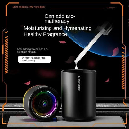 280ML Car Air Humidifier with Colorful LED Light – Quiet Aromatherapy Diffuser for Essential Oils, Ideal for Home, Bedroom &amp; Travel