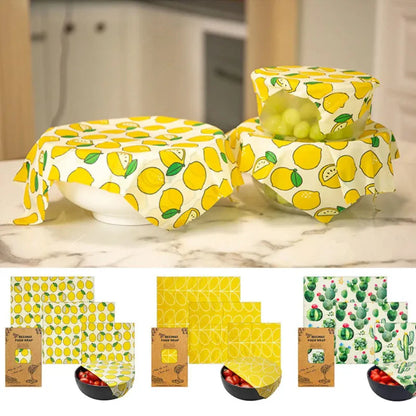 Eco-Friendly Reusable Beeswax Food Wrap – Natural Organic Food Storage Paper for Fresh Keeping