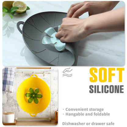 Silicone Spill Stopper Lid – Boil-Over Guard Food-Grade Silicone Pot & Pan Cover for Kitchen Use