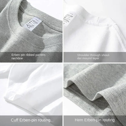 2-Pack Basic Solid Color T-Shirts for Men and Women, 100% Cotton, White and Black, Loose Fit, Short Sleeve, O-Neck, Perfect Couple Tops