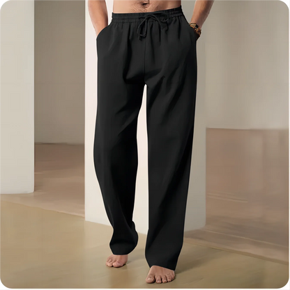 2025 Men's Lightweight Cotton-Linen Blend Casual Pants – Breathable, Comfortable Straight-Fit Trousers for Spring &amp; Summer