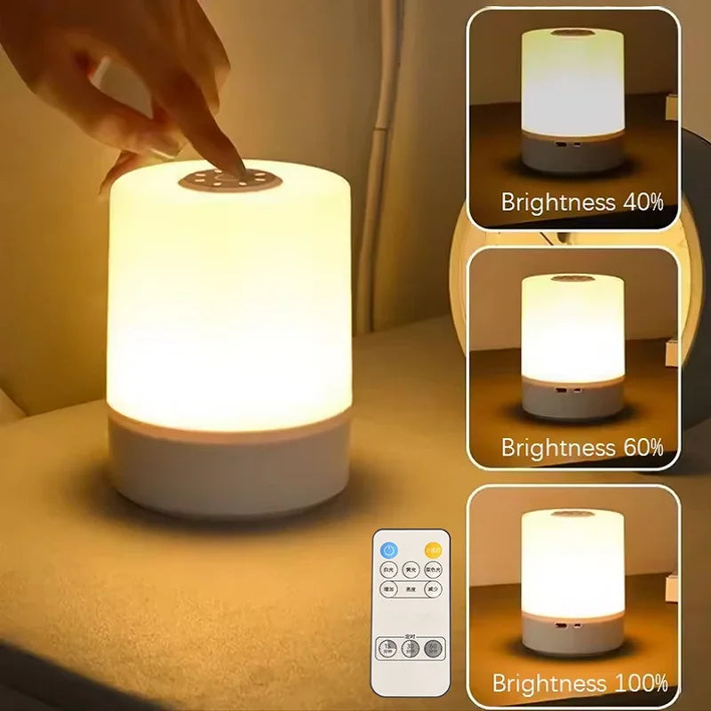 Dimmable Bedside LED Night Light Rechargeable Desktop Lamp for Bedroom Reading and Decoration