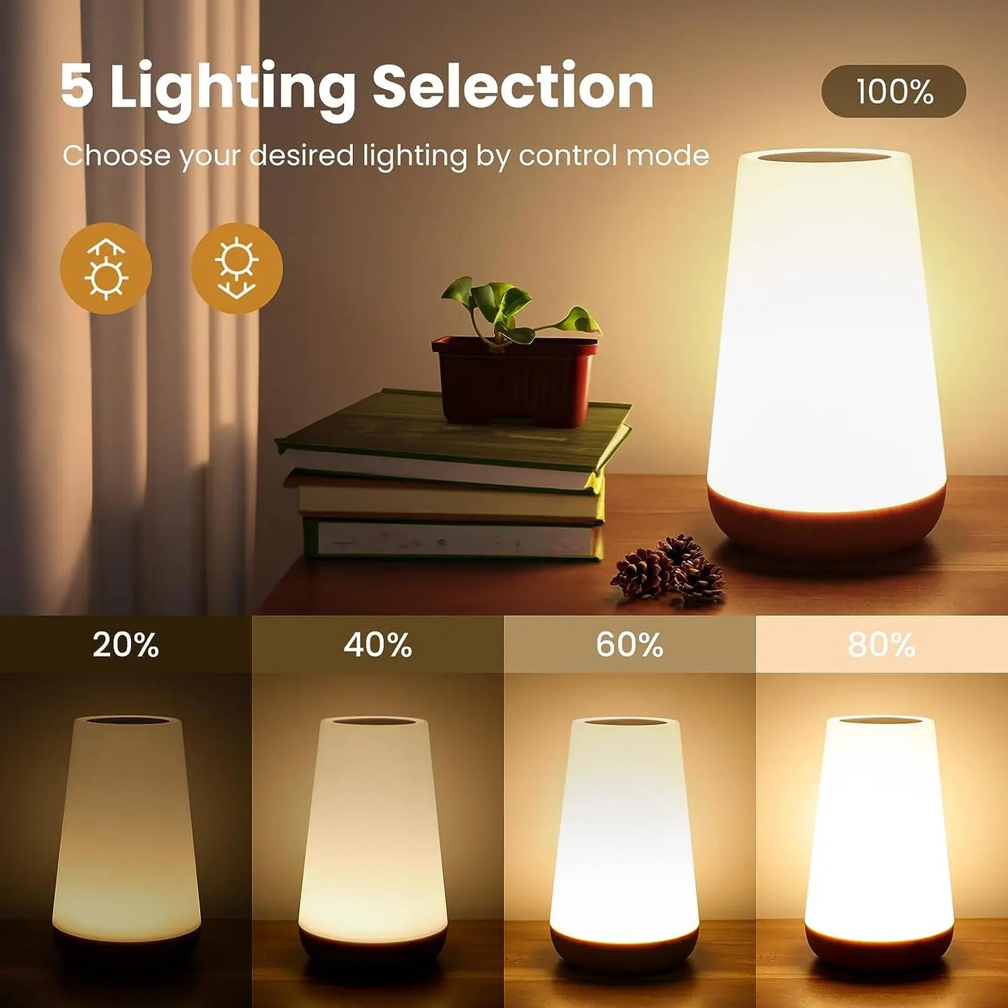 13-Color RGB Night Light – USB Rechargeable Touch &amp; Remote Control Dimmable Bedside Lamp for Table or Portable Use