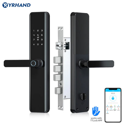 Waterproof TTLock Smart Bluetooth Door Lock – Biometric Fingerprint, Digital Code, WiFi-Enabled Electronic Intelligent Lock