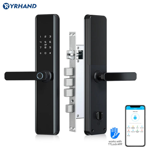 Waterproof TTLock Smart Bluetooth Door Lock – Biometric Fingerprint, Digital Code, WiFi-Enabled Electronic Intelligent Lock