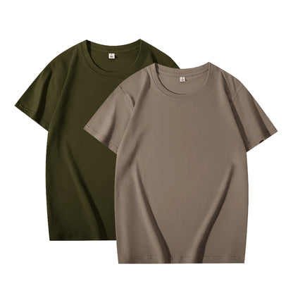 2-Pack Unisex Solid Color T-Shirts – 100% Cotton, Loose Fit, Short Sleeve, Basic Everyday Tees for Men & Women, White & Black Options