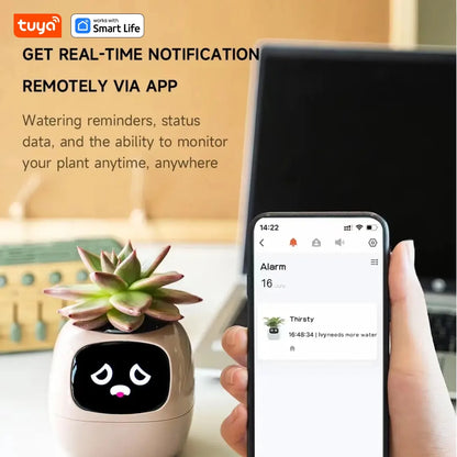 Tuya Ivy AI Smart Flower Pot – 49+ Animated Expressions, 7 Sensors & Intelligent Plant Care