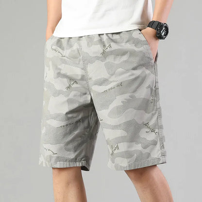 Men’s Relaxed Fit Sweat Shorts – Elastic Waist Cotton Cargo Gym Shorts with Drawstring, Casual and Comfortable