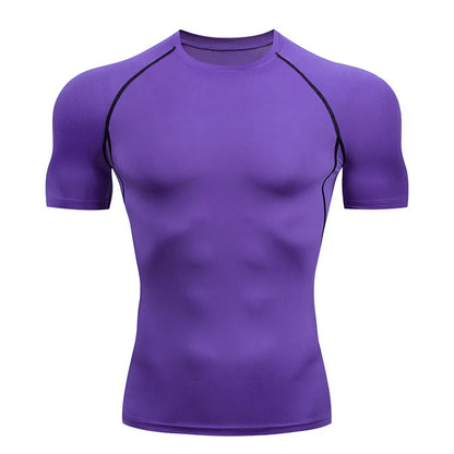 Men's Compression Fitness T-Shirt – Quick-Dry, Tight Fit Sports Top for Running & Gym