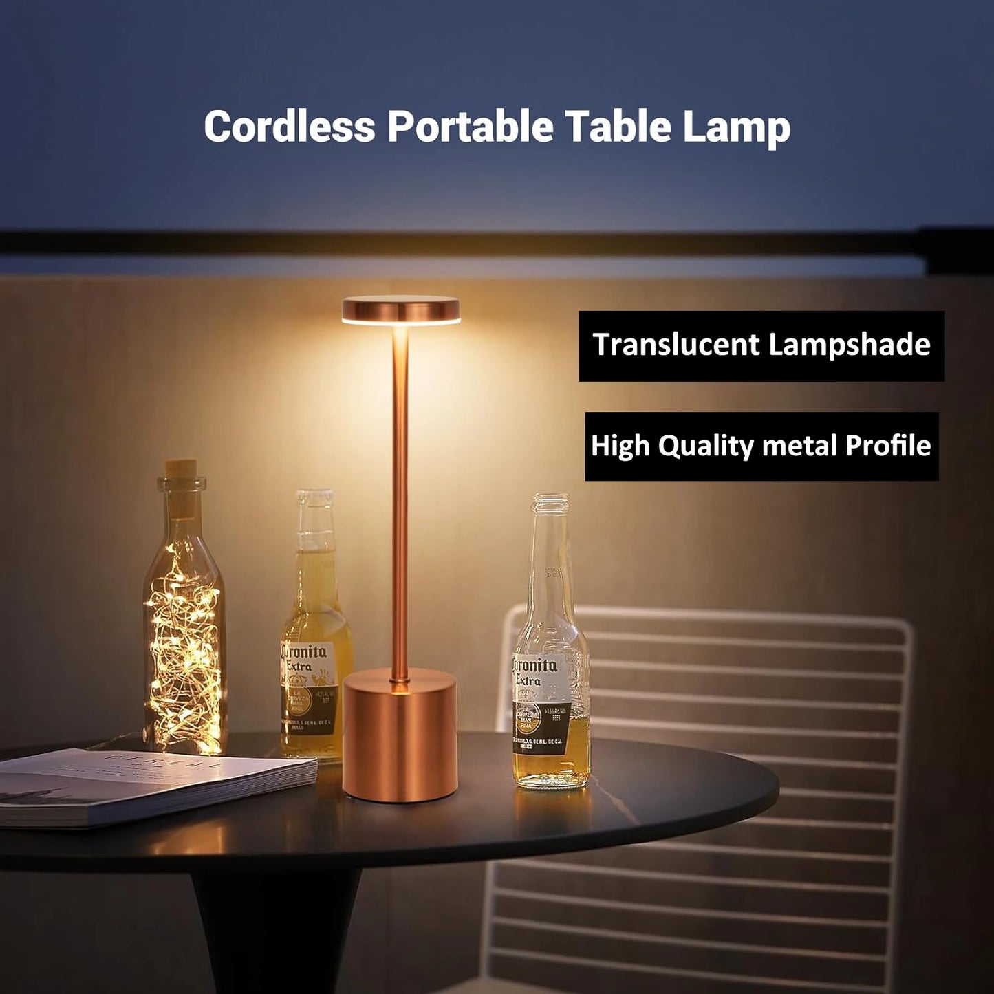 Touch Sensor LED Table Lamp – Rechargeable Wireless Night Light for Bedroom, Desk, Hotel, or Restaurant Decor