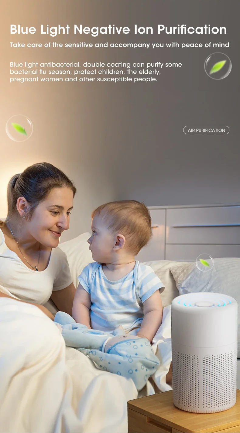 Compact Desktop Air Purifier – Portable HEPA Filter Air Cleaner for Home, Removes Odors and Freshens Air &nbsp;