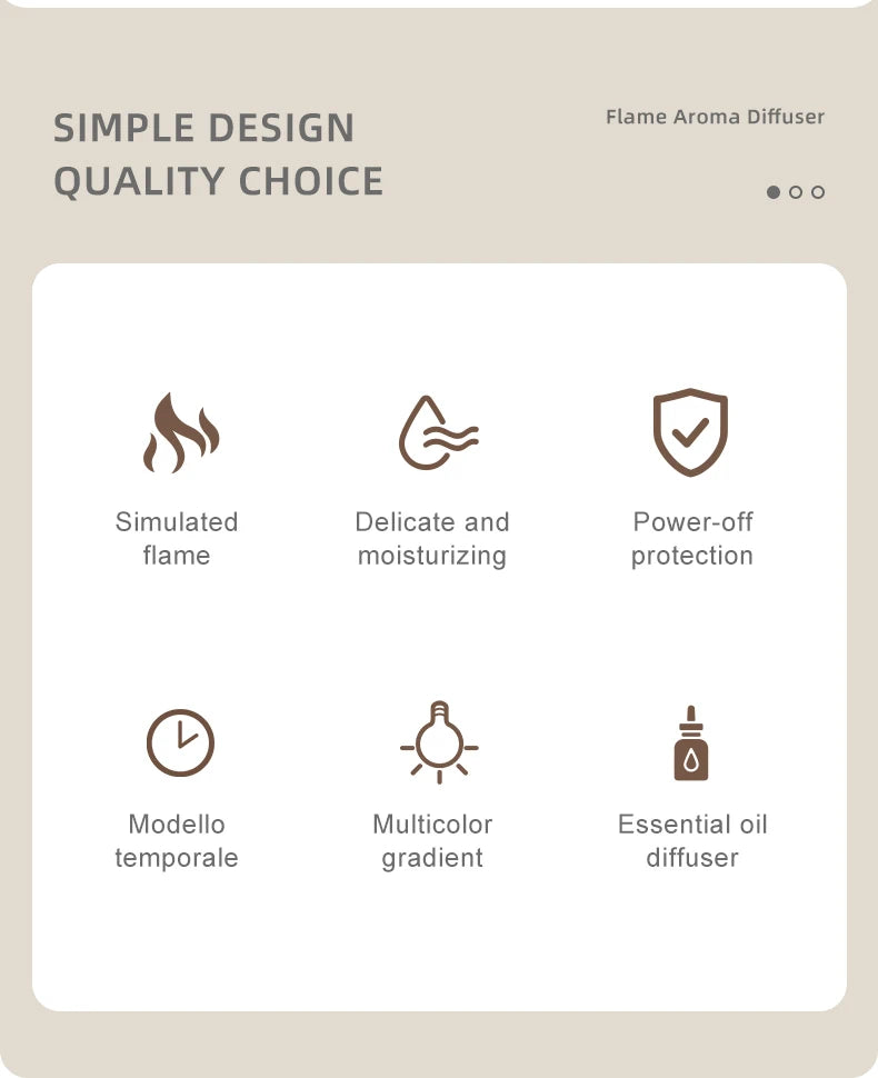 USB Flame Effect Humidifier with Aromatherapy – 7-Color LED Night Light, Low Noise, Essential Oil Diffuser for Multi-Scene Use &nbsp;